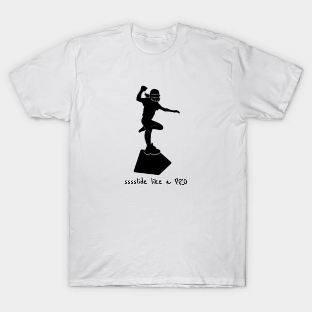 Softball: Slide Like a Pro - Black T-Shirt by PureJoyCraft